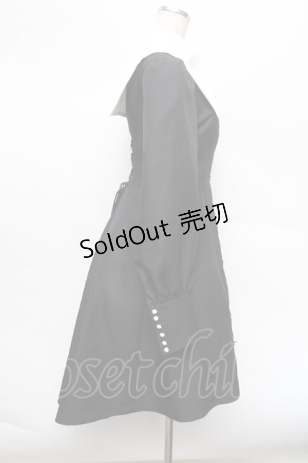 画像2: ATELIER BOZ / クラリッサワンピース  黒ｘ白 S-26-01-08-053-EL-OP-AS-ZS (2)