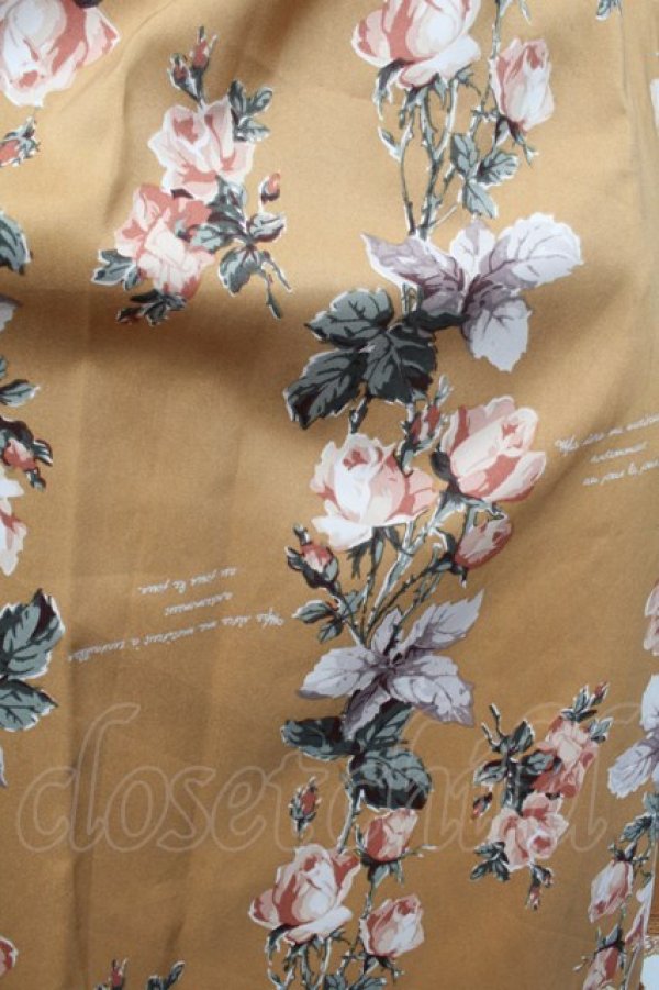 画像3: axes femme / 花柄ミディ丈スカート  カラシ S-26-01-08-057-AX-SK-HR-ZS (3)