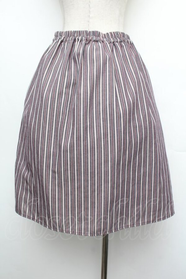 画像3: axes femme POETIQUE / ストライプリボンスカート  ワイン S-26-01-08-058-AX-SK-AS-ZS (3)