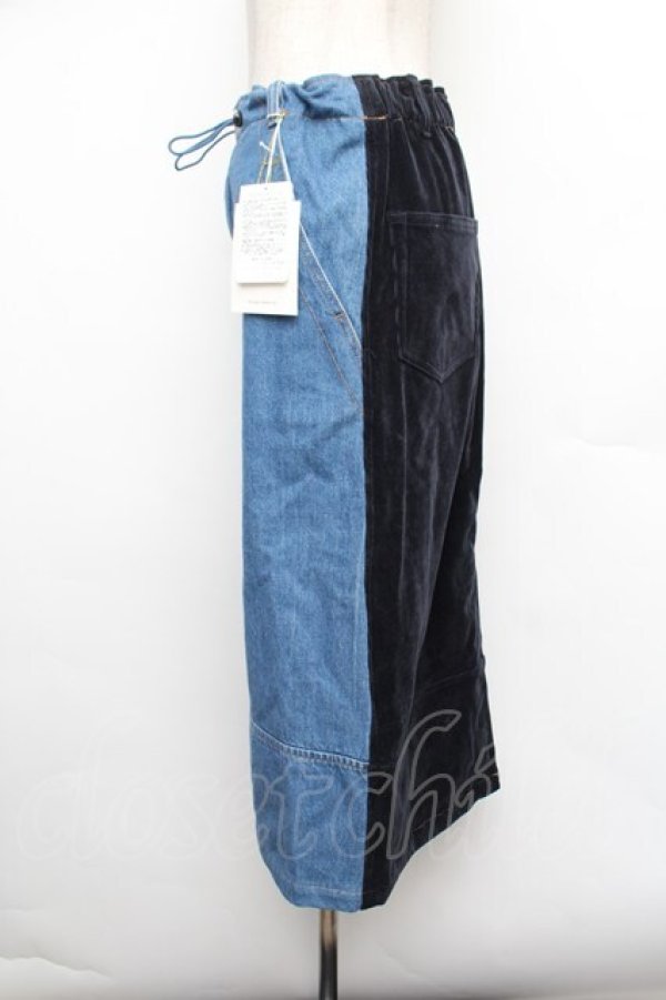 画像2: Jane Marple / デニム&シャンプレーコール コラボレーションスカート  ブルー S-26-01-08-059-JM-SK-HR-ZS (2)