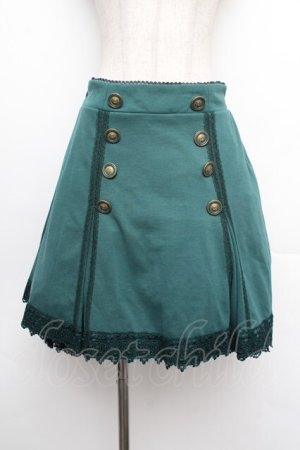 画像: axes femme / フロントボタンスカート  グリーン S-26-01-08-062-AX-SK-HR-ZS