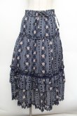 画像1: axes femme / 花柄ロングスカート  紺 S-26-01-08-063-AX-SK-HR-ZS (1)