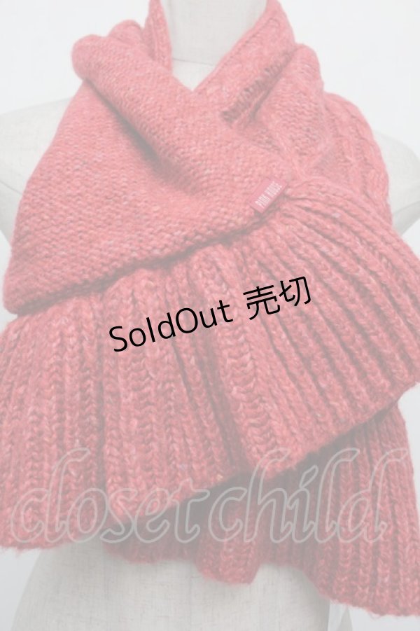 画像3: PINK HOUSE / ニットモチーフマフラー  赤 S-26-01-08-010-LO-ZA-HR-ZS (3)