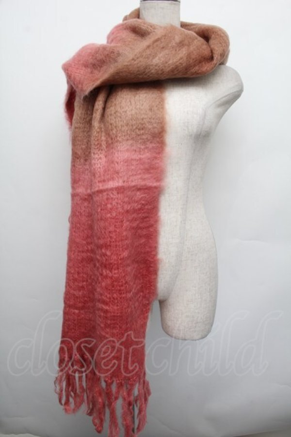 画像1: INGEBORG / モヘアストール  ブラウンｘピンク S-26-01-08-011-LO-ZA-HR-ZS (1)