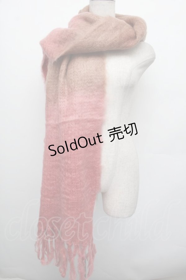 画像1: INGEBORG / モヘアストール  ブラウンｘピンク S-26-01-08-011-LO-ZA-HR-ZS (1)