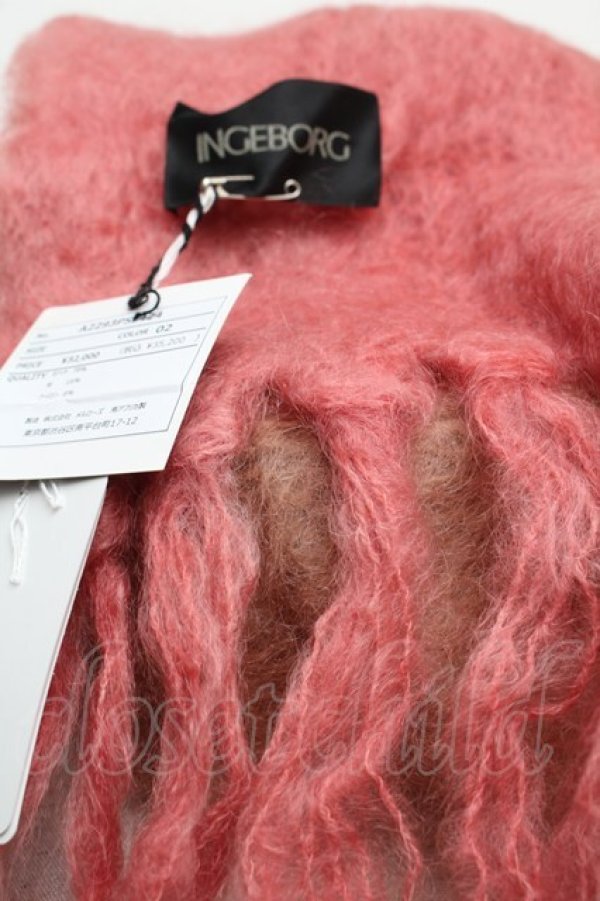 画像2: INGEBORG / モヘアストール  ブラウンｘピンク S-26-01-08-011-LO-ZA-HR-ZS (2)