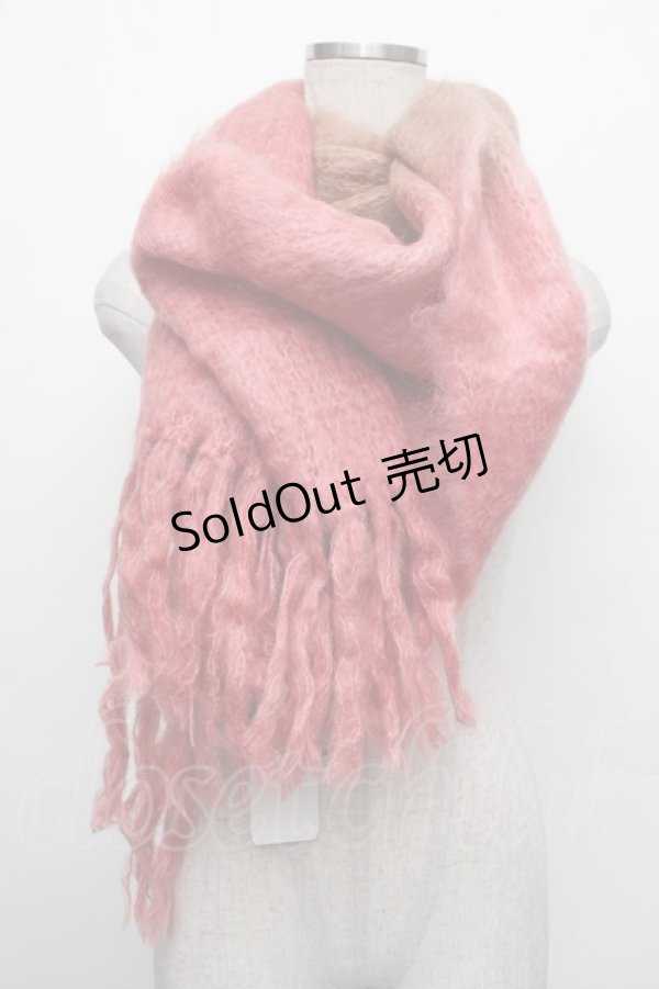 画像3: INGEBORG / モヘアストール  ブラウンｘピンク S-26-01-08-011-LO-ZA-HR-ZS (3)