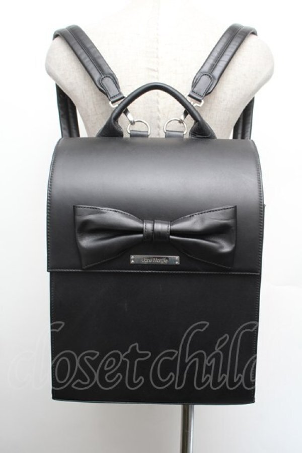 画像1: Jane Marple / リボンスクールバッグ  黒 S-26-01-08-015-JM-BG-AS-ZS (1)