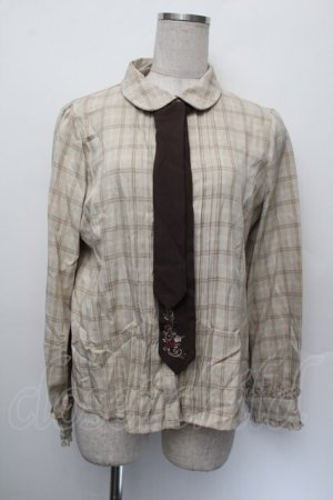 画像: axes femme / ネクタイ付きブラウス  ベージュ S-26-01-08-018-AX-BL-AS-ZS