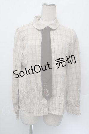 画像: axes femme / ネクタイ付きブラウス  ベージュ S-26-01-08-018-AX-BL-AS-ZS