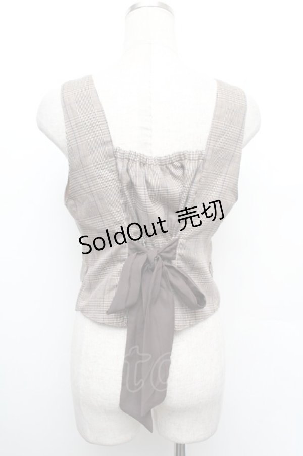 画像3: axes femme POETIQUE / フロントジップショートベスト  ブラウン S-26-01-08-020-AX-TO-AS-ZS (3)