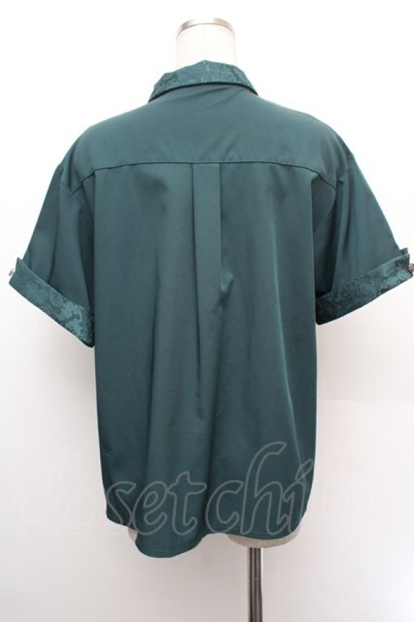 画像3: axes femme / ジャカード切替シャツ F グリーン S-26-01-08-022-AX-BL-TK-ZS (3)