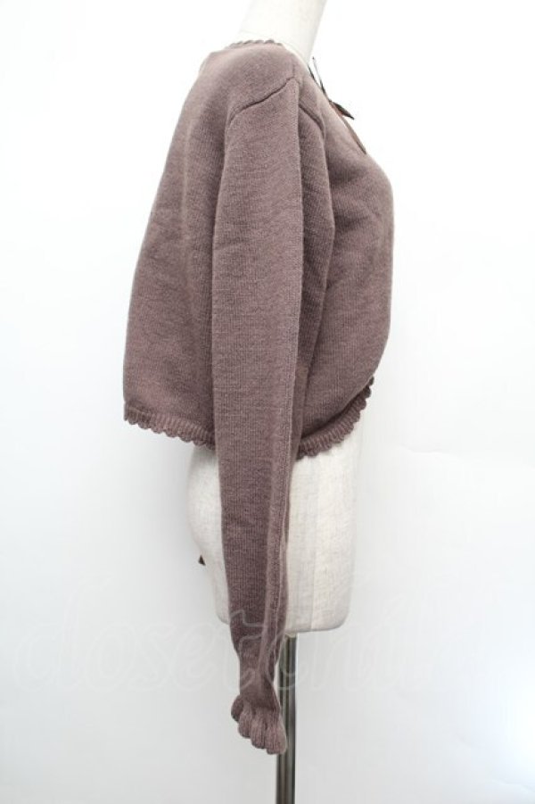 画像2: m petit by misako / AM*リボンニットボレロ M ブラウン S-26-01-08-023-LO-TO-HR-ZS (2)