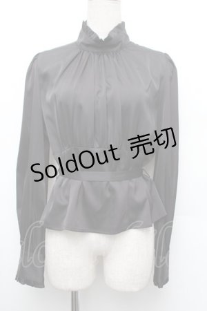 画像: Sheglit / "Anastasia"ギャザーブラウス  黒 S-26-01-08-025-EL-BL-HR-ZS