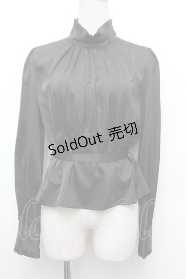 画像1: Sheglit / "Anastasia"ギャザーブラウス  黒 S-26-01-08-025-EL-BL-HR-ZS (1)