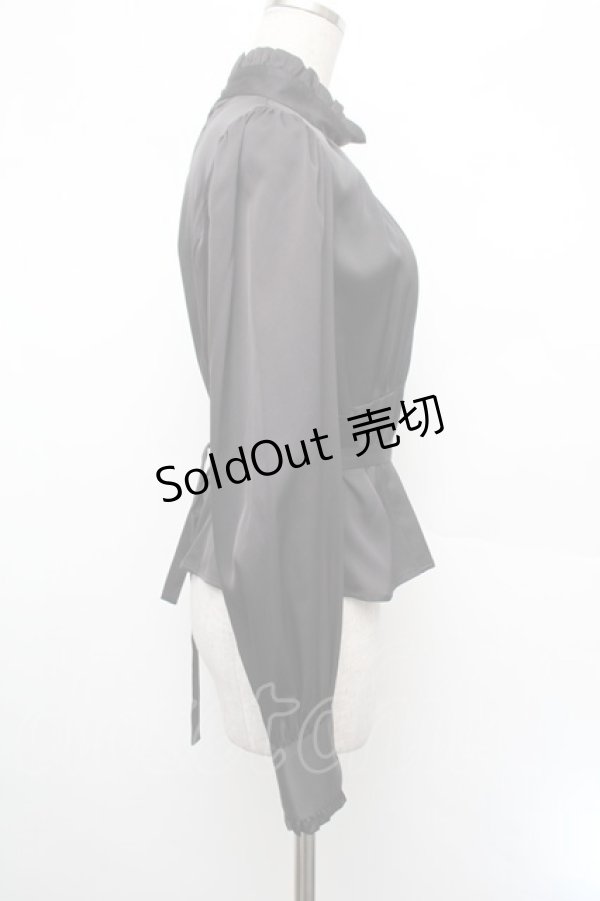 画像2: Sheglit / "Anastasia"ギャザーブラウス  黒 S-26-01-08-025-EL-BL-HR-ZS (2)