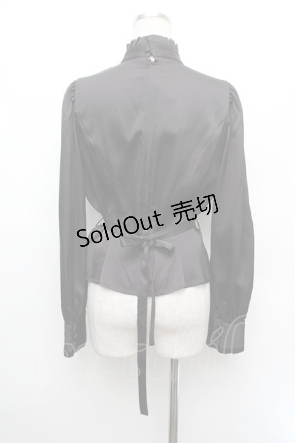 画像3: Sheglit / "Anastasia"ギャザーブラウス  黒 S-26-01-08-025-EL-BL-HR-ZS (3)