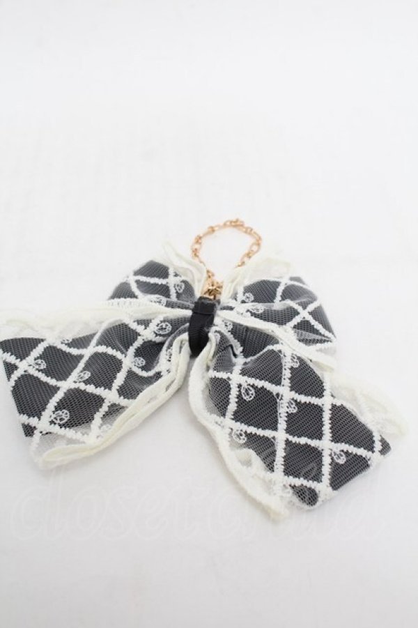 画像2: m petit by misako / レースリボンバッグチャーム  黒 S-26-01-08-003-LO-ZA-TK-ZS (2)