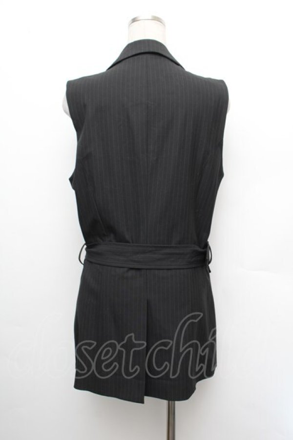 画像3: BPN FOR MEN / ベルト付きベスト  黒 S-26-01-08-026-GO-BL-HR-ZS (3)