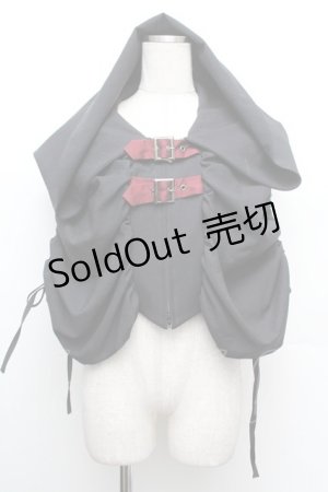 画像: ATELIER BOZ / hideコラボ・メモリアルＨ フードケープ  黒ｘワイン S-26-01-08-027-EL-JA-HR-ZS