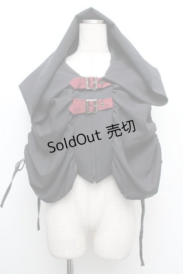 画像1: ATELIER BOZ / hideコラボ・メモリアルＨ フードケープ  黒ｘワイン S-26-01-08-027-EL-JA-HR-ZS (1)