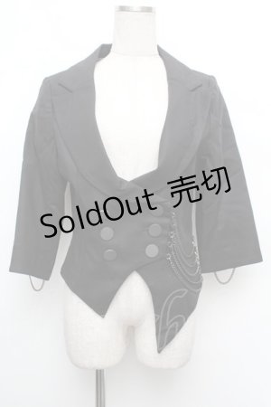 画像: BPN / サイドチェーン七分丈燕尾ジャケット  黒 S-26-01-08-028-GO-TO-HR-ZS