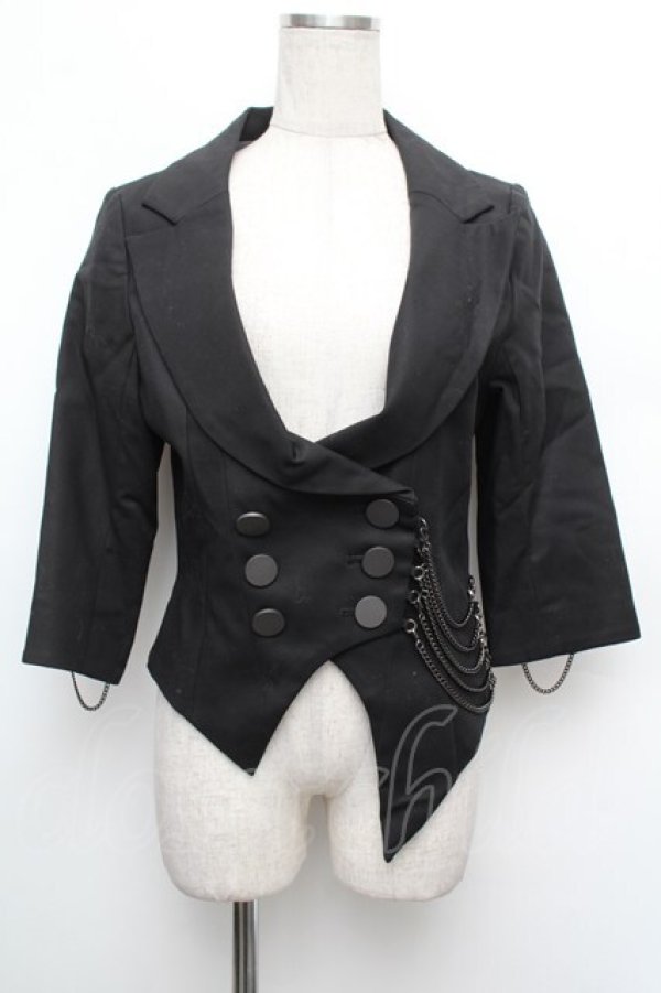 画像1: BPN / サイドチェーン七分丈燕尾ジャケット  黒 S-26-01-08-028-GO-TO-HR-ZS (1)