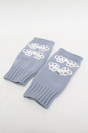 画像: axes femme / チャイナ釦ニット手袋  サックス S-26-01-08-004-AX-ZA-TK-ZS