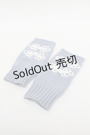 画像: axes femme / チャイナ釦ニット手袋  サックス S-26-01-08-004-AX-ZA-TK-ZS