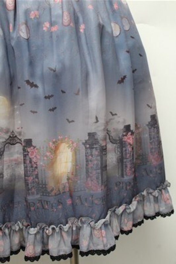 画像3: ALICE and the PIRATES / Vampire Lament柄スカート  ブルー S-26-01-09-030-PA-SK-AS-ZS (3)