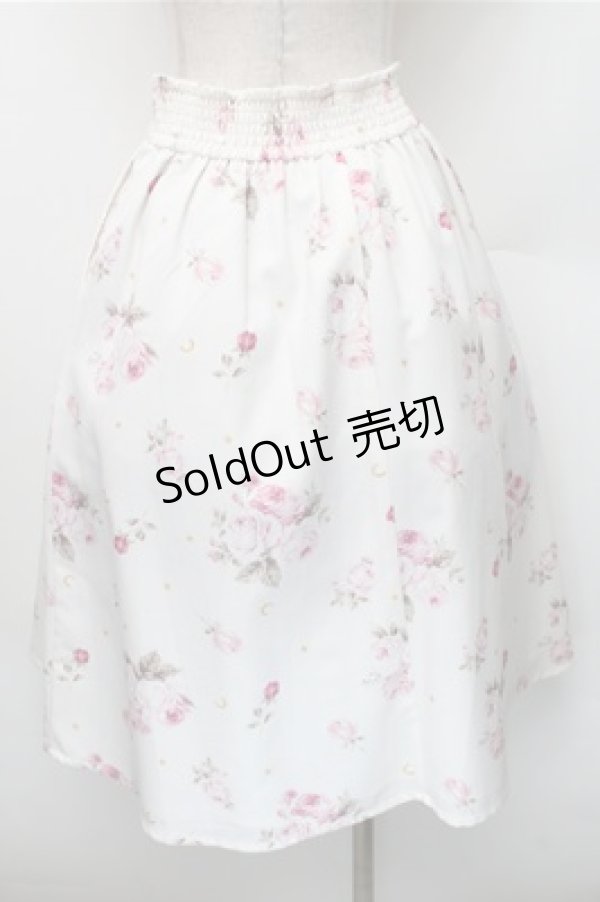 画像2: LIZ LISA / スターリースカイローズスカート  白 S-26-01-09-035-LO-PA-HR-ZS (2)