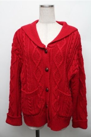 画像: PINK HOUSE / セーラーカラーカーディガン  赤 S-26-01-09-007-LO-TO-AS-ZS