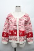 画像1: PINK HOUSE / ロージーローズカーディガン  白ｘ赤 S-26-01-09-008-LO-TO-AS-ZT021 (1)