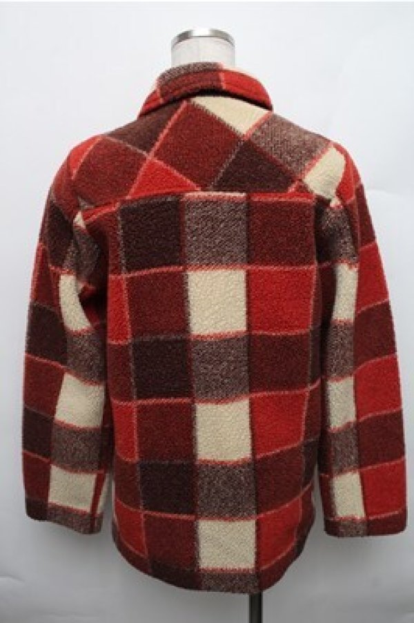 画像2: ALGONQUINS / チェックボアジャケット  ブラウン S-26-01-09-010-AL-CO-HR-ZS (2)