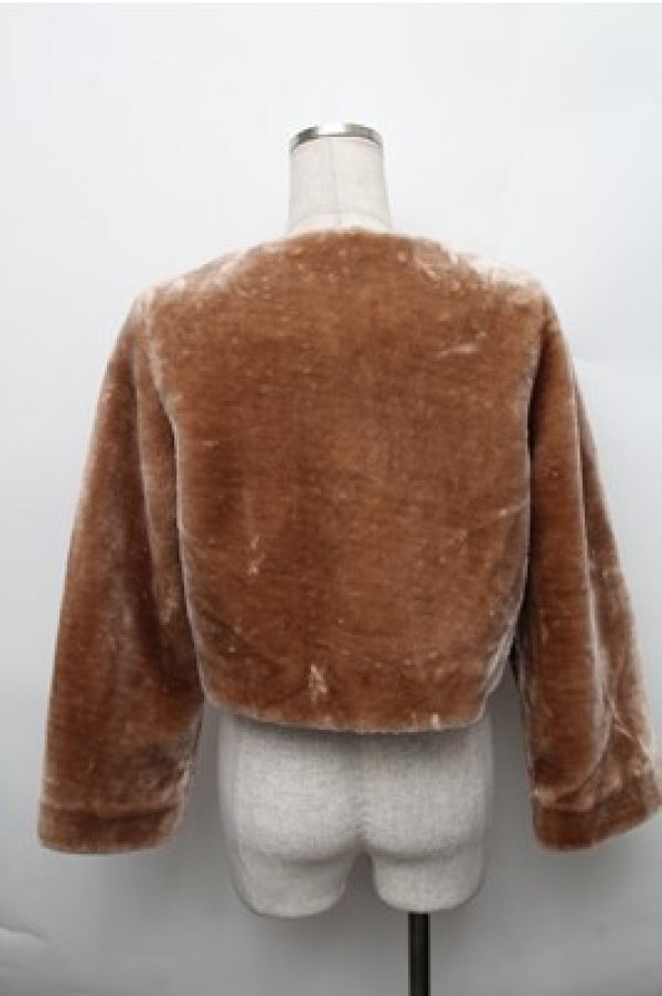 画像2: an another angelus / ファーショートボレロ  ブラウン S-26-01-09-011-CA-TO-AS-ZT021 (2)