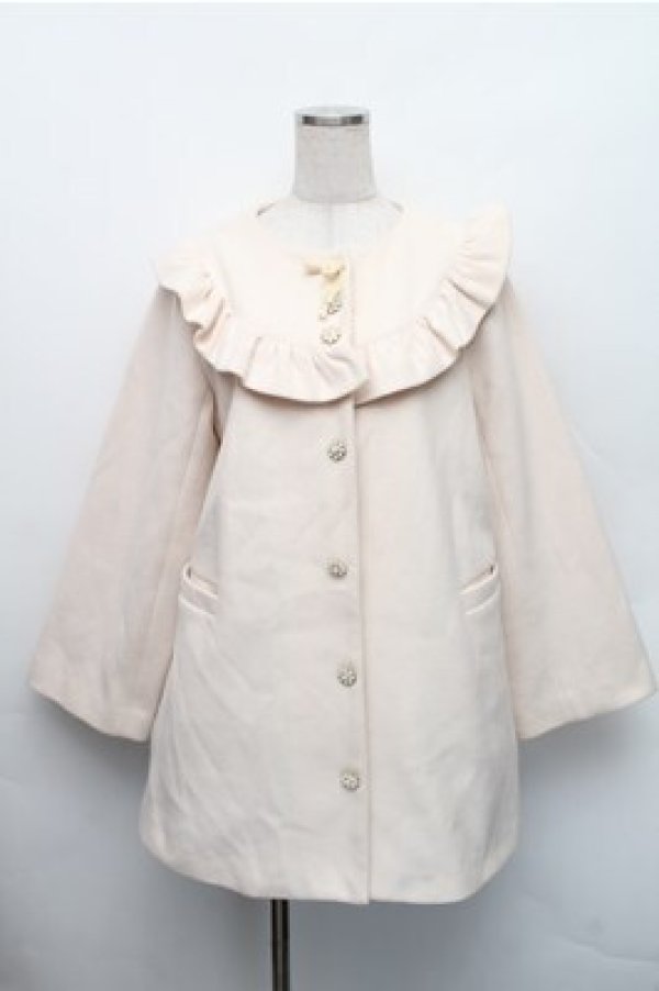 画像1: Swankiss / ファー付きビジューコート  ベージュ S-26-01-09-021-CA-CO-HR-ZS (1)