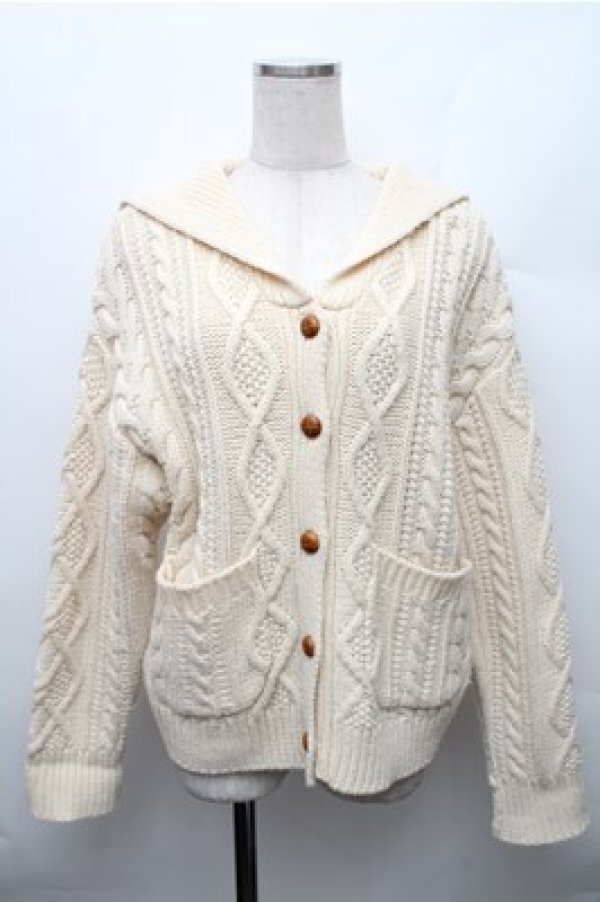 画像1: PINK HOUSE / セーラーカラーニットカーディガン  オフ S-26-01-09-003-LO-TO-AS-ZS (1)