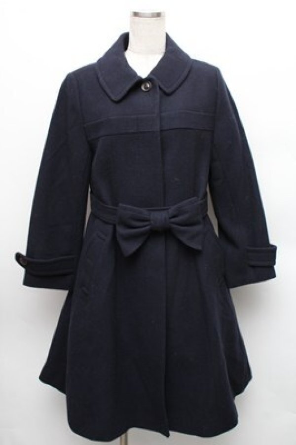 画像1: Jane Marple / COATLamb melton gored coat  紺 S-26-01-09-027-JM-CO-ET-ZTC014 (1)