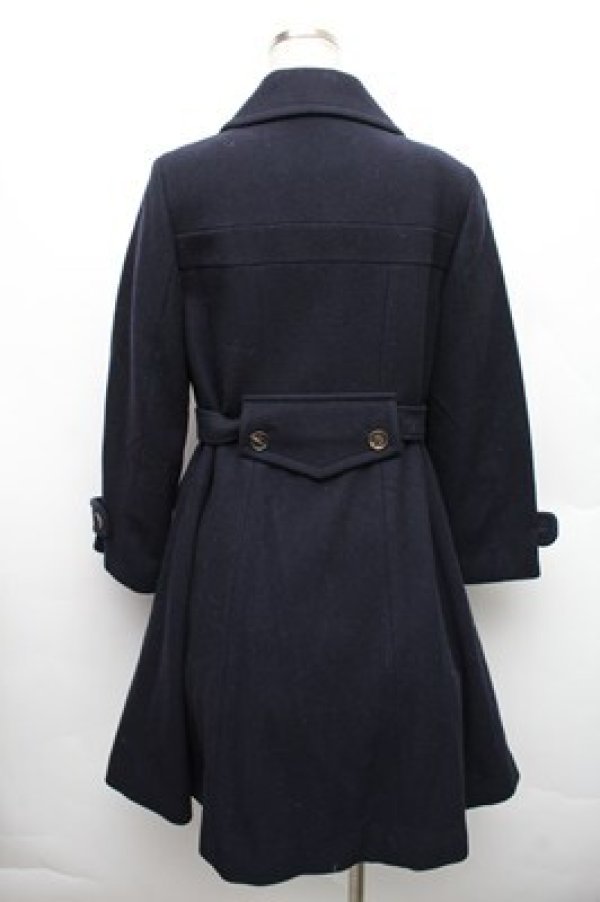 画像2: Jane Marple / COATLamb melton gored coat  紺 S-26-01-09-027-JM-CO-ET-ZTC014 (2)