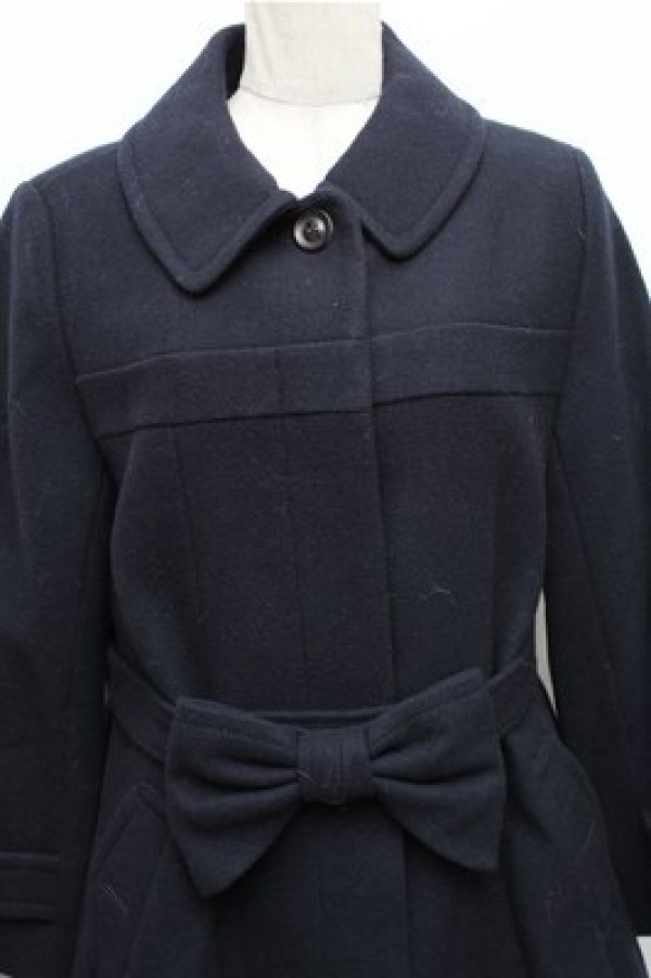 画像3: Jane Marple / COATLamb melton gored coat  紺 S-26-01-09-027-JM-CO-ET-ZTC014 (3)