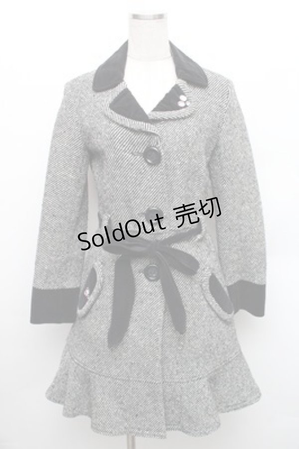 画像1: MILK / ビジューバイカラーコート  グレー S-26-01-09-028-ML-CO-HR-ZS (1)