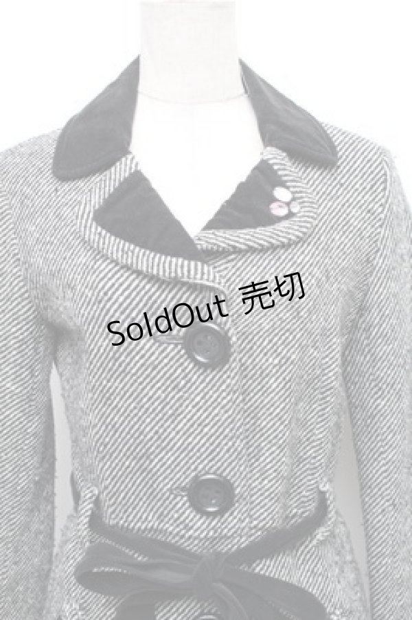 画像3: MILK / ビジューバイカラーコート  グレー S-26-01-09-028-ML-CO-HR-ZS (3)