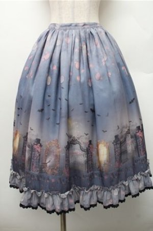 画像: ALICE and the PIRATES / Vampire Lament柄スカート  ブルー S-26-01-09-030-PA-SK-AS-ZS