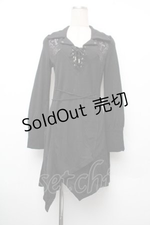 画像: Ozz oneste / 刺繍チュニックワンピース  黒 S-26-01-10-035-OO-OP-AS-ZS