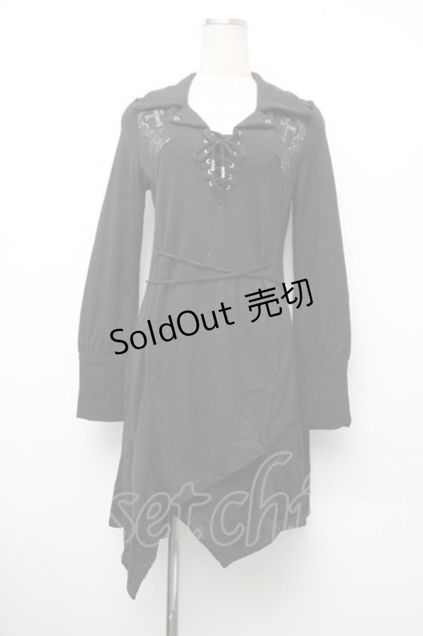 画像1: Ozz oneste / 刺繍チュニックワンピース  黒 S-26-01-10-035-OO-OP-AS-ZS (1)