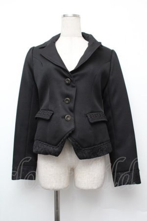 画像: axes femme / 襟レースジャケット  黒 S-26-01-10-036-AX-JA-AS-ZS