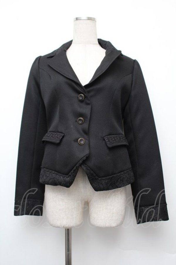 画像1: axes femme / 襟レースジャケット  黒 S-26-01-10-036-AX-JA-AS-ZS (1)