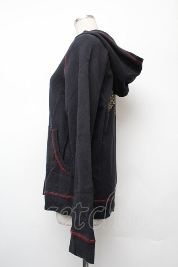 画像3: PEACE NOW / 羽根刺繍パーカー  黒 S-26-01-10-037-PU-TO-AS-ZS (3)