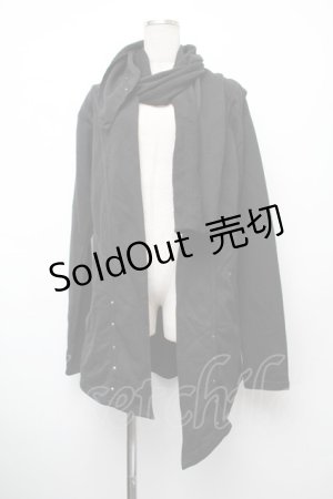 画像: Ozz Croce / スウェット変形カーディガン  黒 S-26-01-10-038-OO-TO-AS-ZS