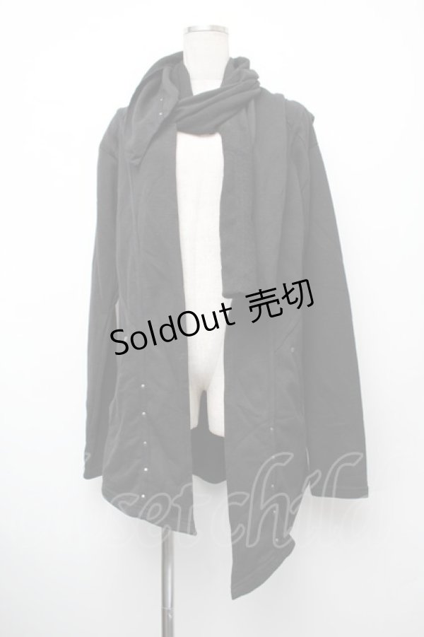 画像1: Ozz Croce / スウェット変形カーディガン  黒 S-26-01-10-038-OO-TO-AS-ZS (1)